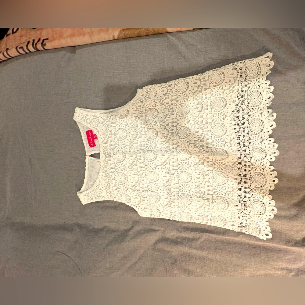 White Lace Sleeveless Top